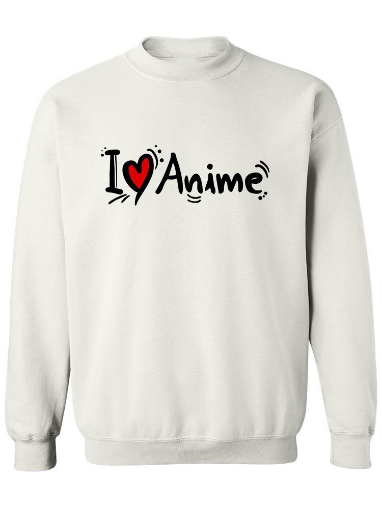 I Love Anime Red Heart Sweatshirt Women's -Image by Shutterstock