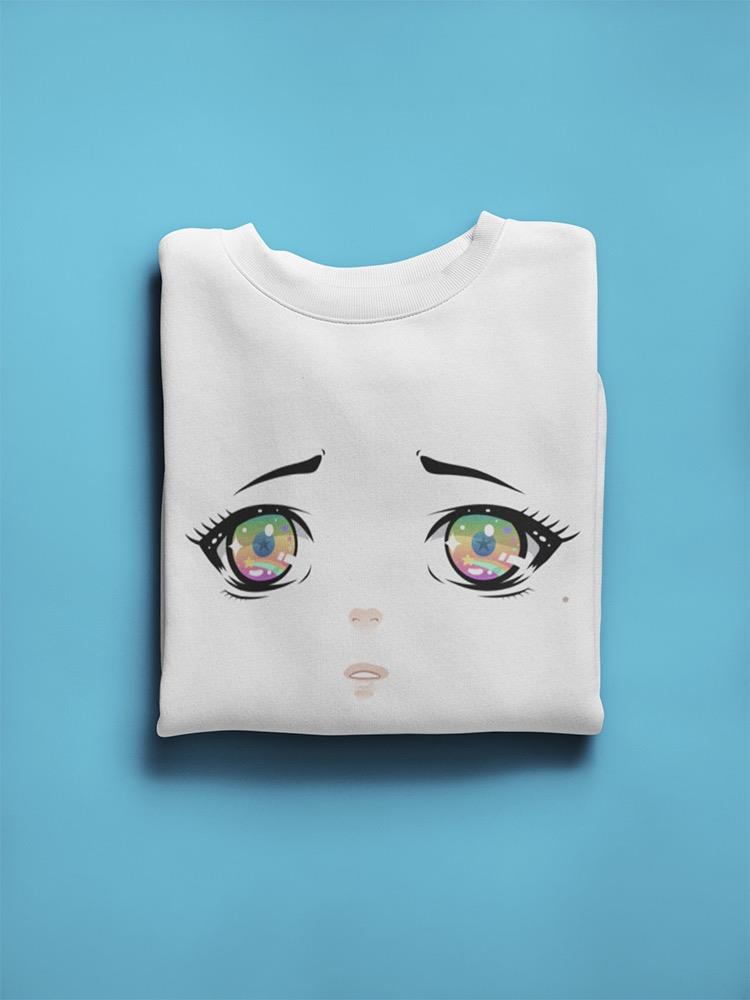 Kawaii Anime Sparkling Eyes Sweatshirt Women's -Image by Shutterstock