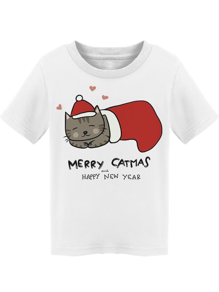 Merry Catmas And New Year Tee Toddler's -Image by Shutterstock