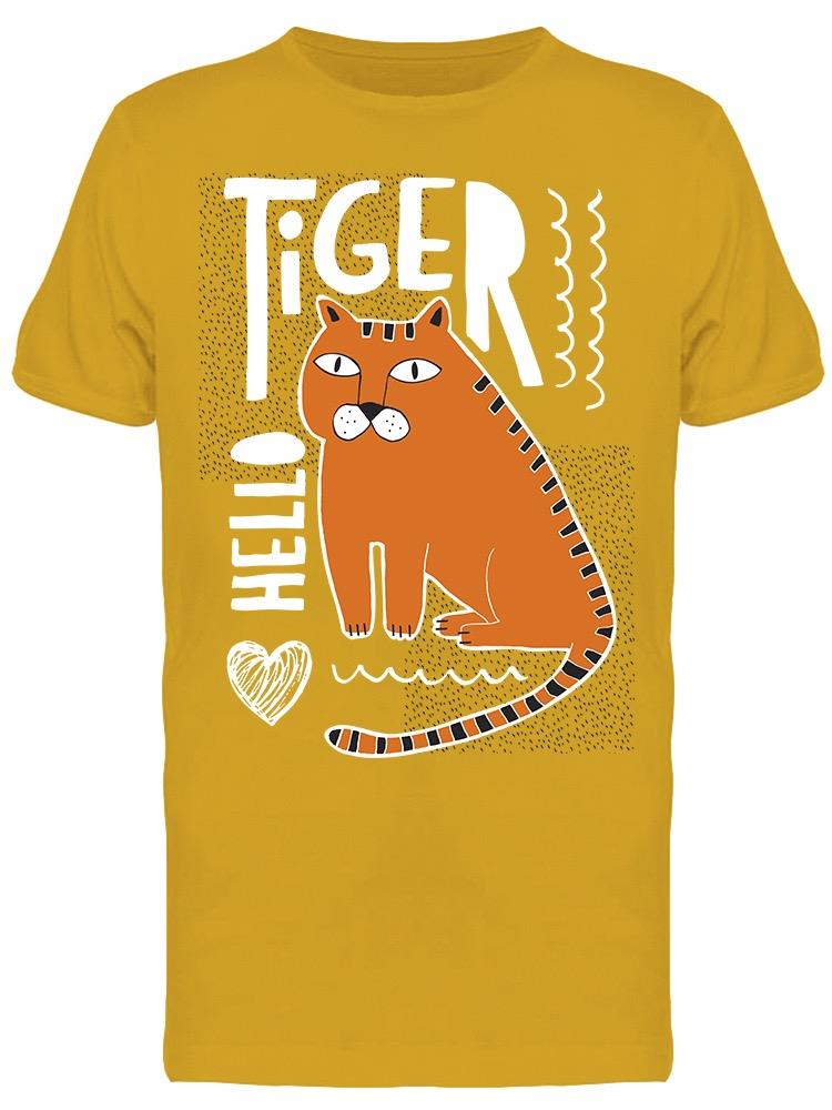 Hello Tiger Ginger Cat Tee Men's -Image by Shutterstock