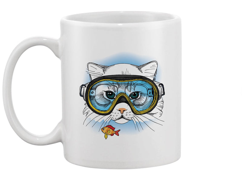 Cat With A Diving Mask Mug -Image by Shutterstock