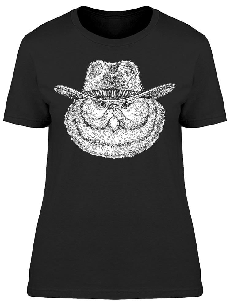 Cat Cowboy Hat Sketch  Tee Women's -Image by Shutterstock