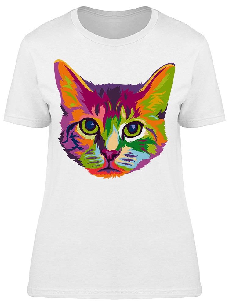 Colorful Cat Pop Art Colors Tee Women's -Image by Shutterstock