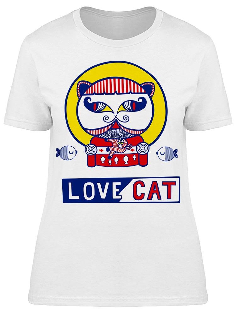 Love Cat Digital Pop Art Tee Women's -Image by Shutterstock