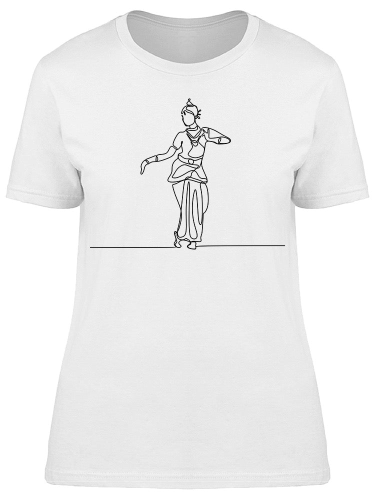 One Line Drawing Belly Dancer Tee Women's -Image by Shutterstock