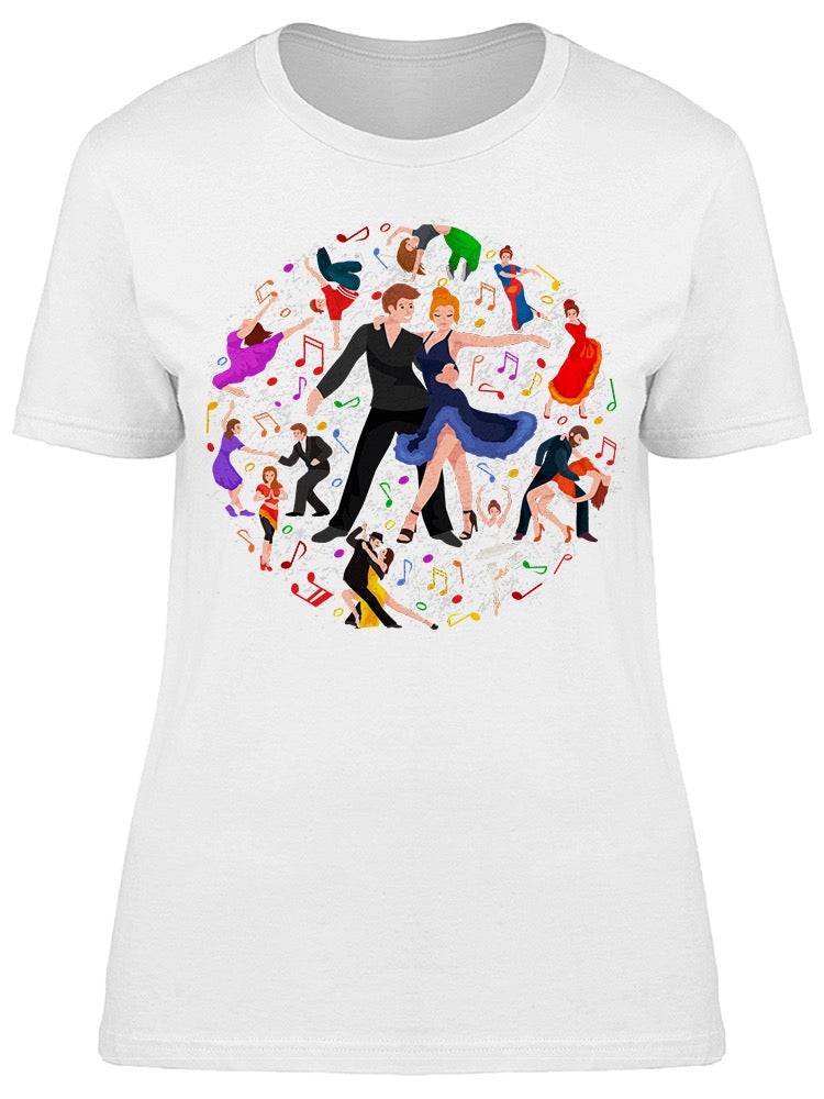 Couple Dancing Notes Music Tee Women's -Image by Shutterstock