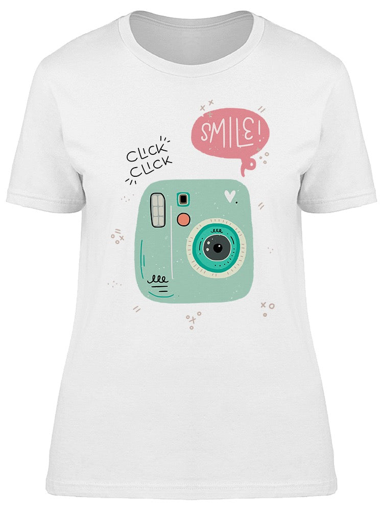 Click Smile Camera Tee Women's -Image by Shutterstock