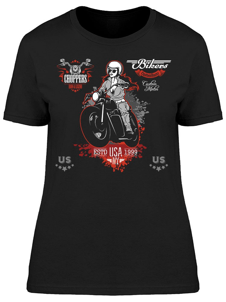 Girl On A Motorcycle Tee Women's -Image by Shutterstock