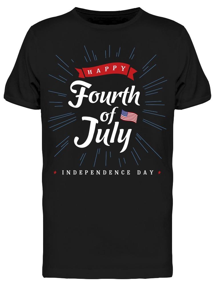 Happy Fourth Of July, W/Ribbon Tee Men's -Image by Shutterstock