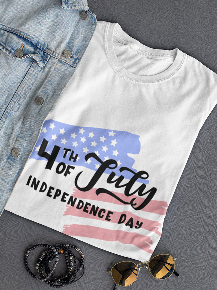 4th Of July, Flag In The Back Tee Women's -Image by Shutterstock