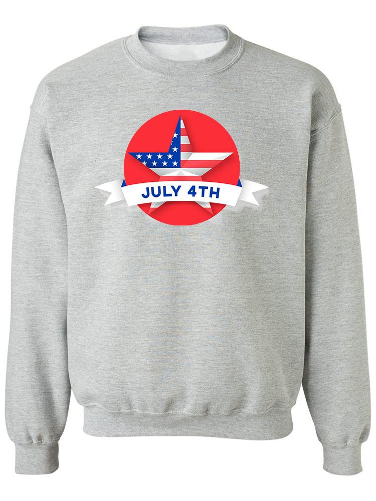 4Th Of July Usa Star Design Sweatshirt Men's -Image by Shutterstock