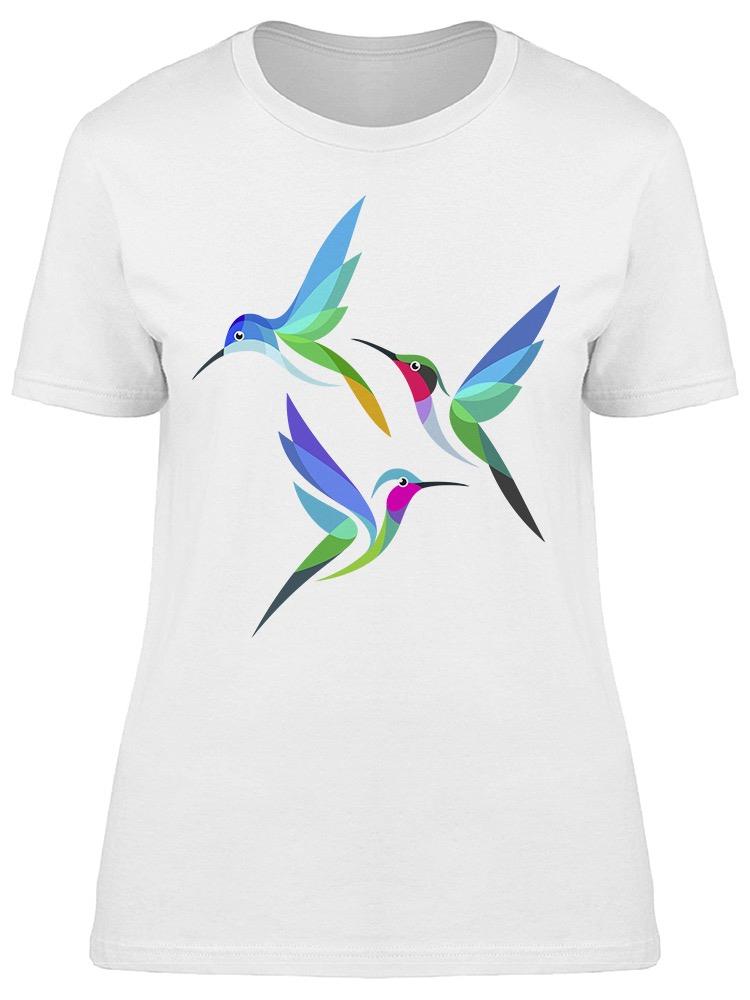 Stylized Birds Hummingbirds Art Tee Women's -Image by Shutterstock