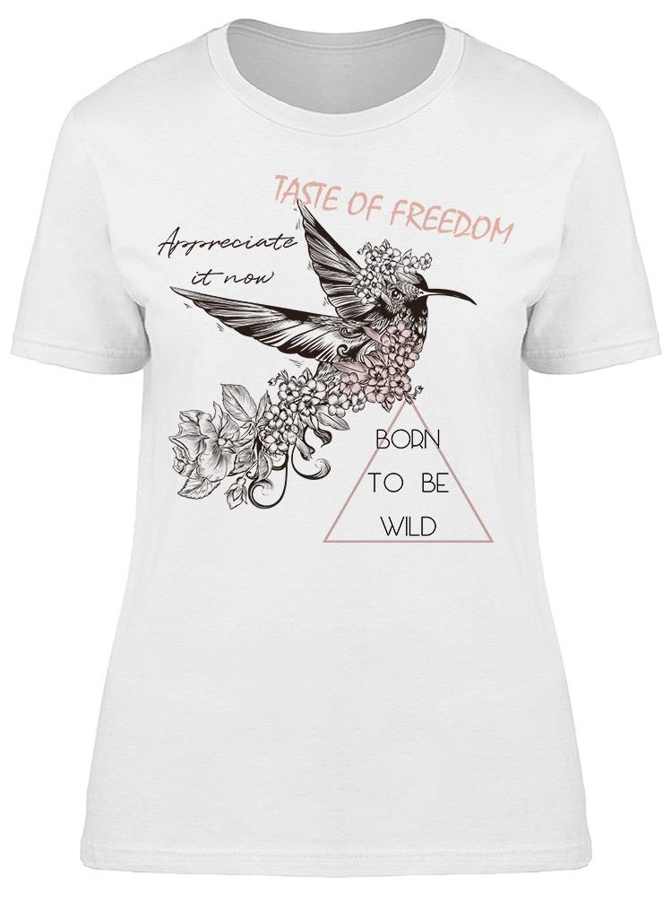 Hummingbird And Roses Tee Women's -Image by Shutterstock