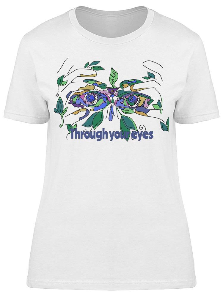 Abstract Eyes Leaves Tee Women's -Image by Shutterstock
