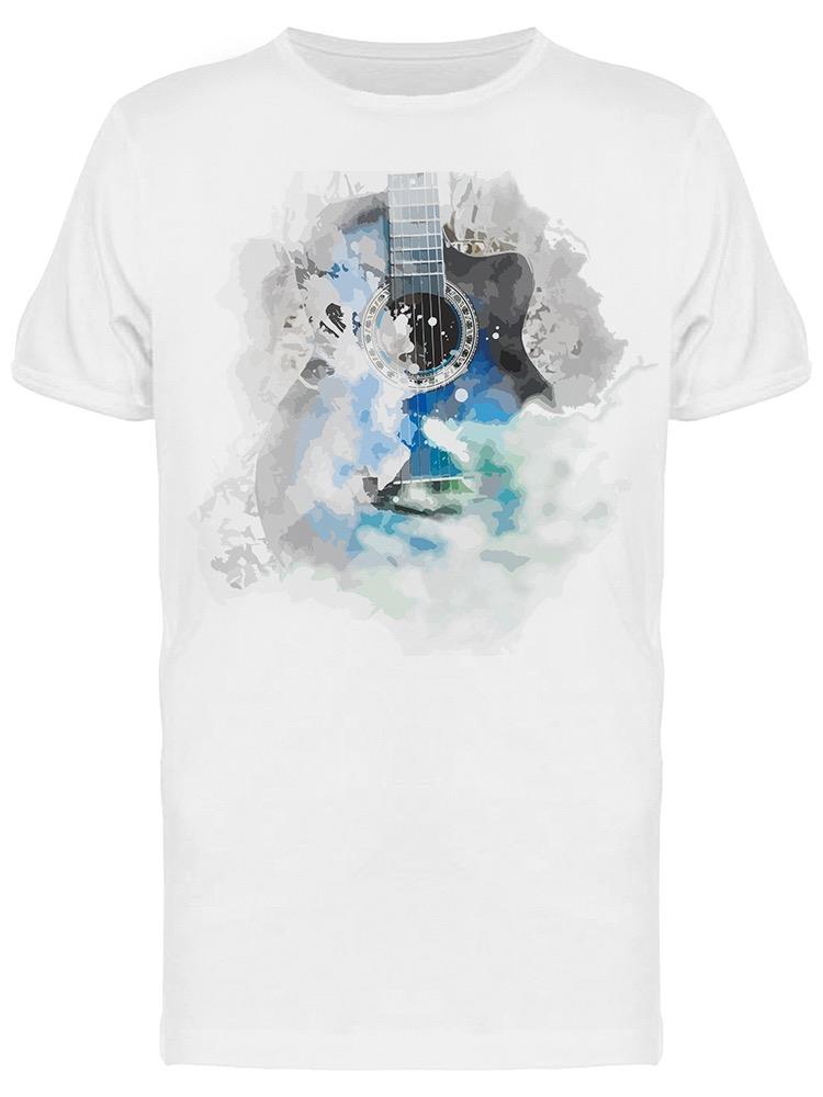 Blue Acoustic Guitar Art Tee Men's -Image by Shutterstock