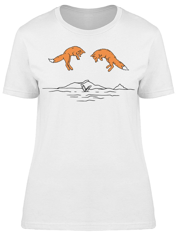 Foxes Hunting A Rabbit Tee Women's -Image by Shutterstock