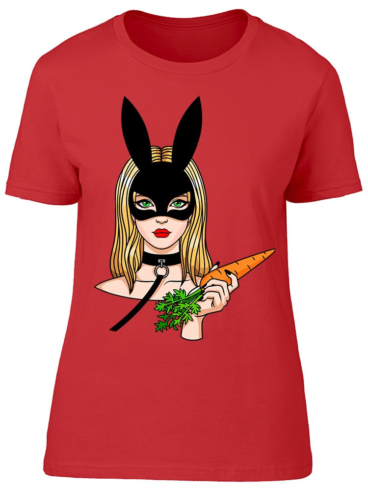 Blond Woman Bunny Mask Tee Women's -Image by Shutterstock