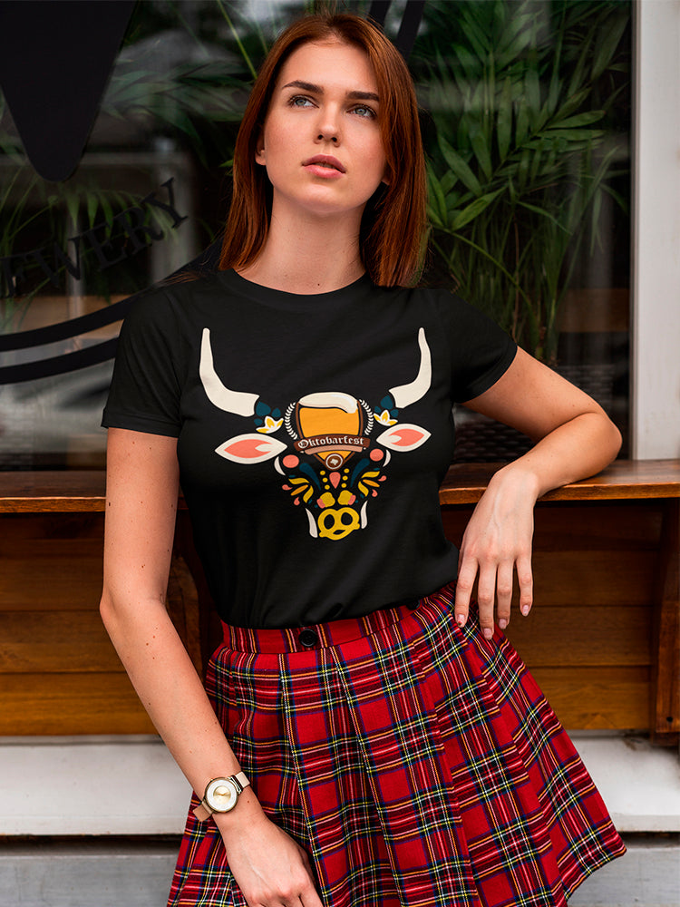 Oktoberfest Cow Logo Tee Women's -Image by Shutterstock