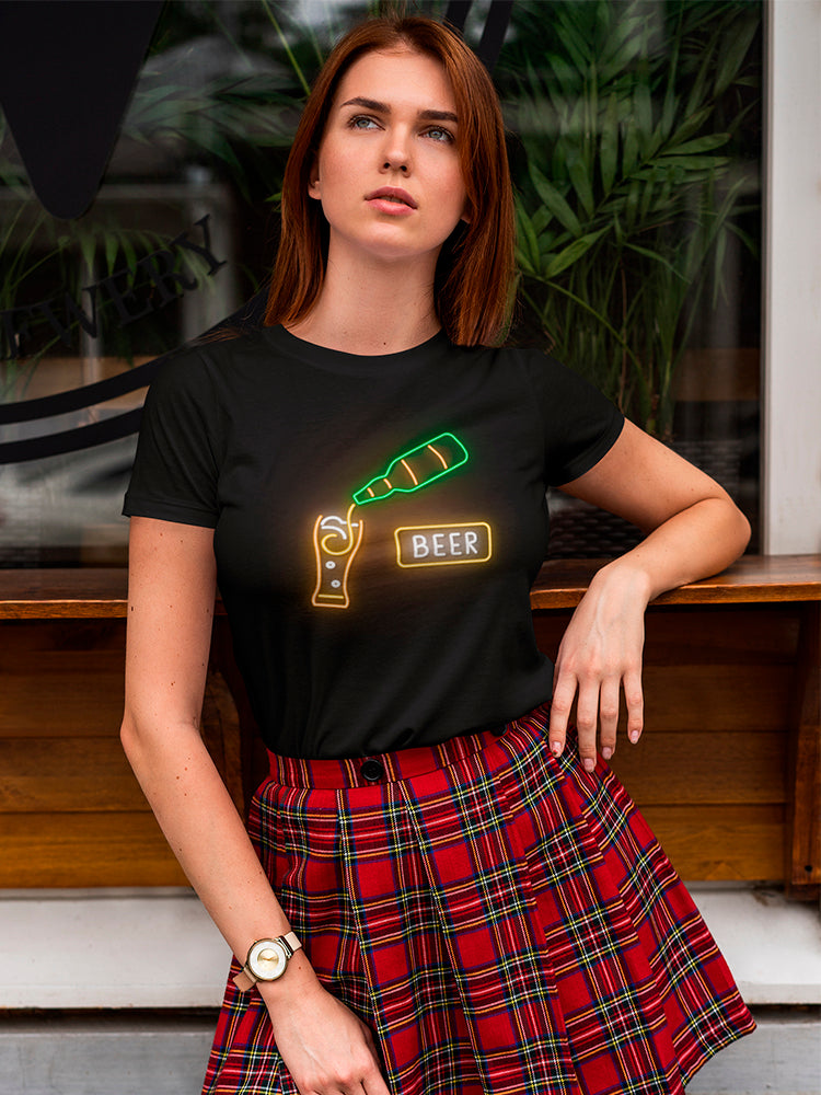Beer And Bottle Sign Tee Women's -Image by Shutterstock