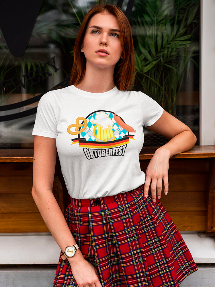 Oktoberfest Logo Beer Sausage Tee Women's -Image by Shutterstock