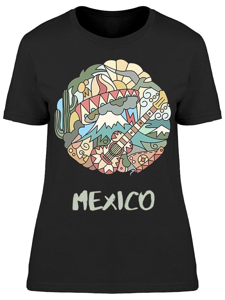 Mexican Theme Of Doodles Tee Women's -Image by Shutterstock