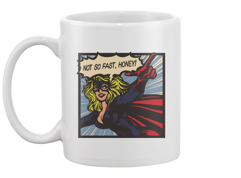 Superheroine Pointing Finger Mug -Image by Shutterstock