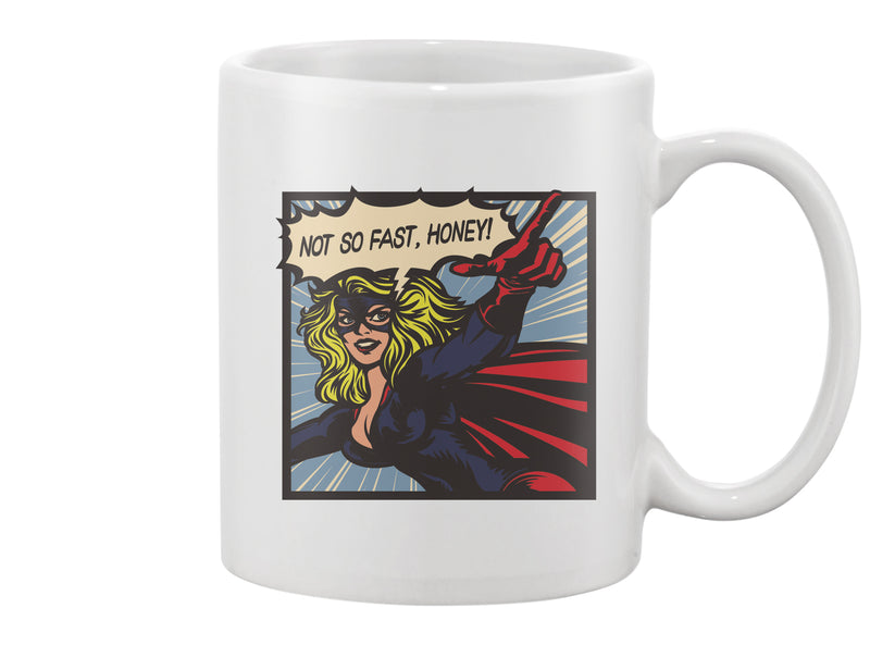 Superheroine Pointing Finger Mug -Image by Shutterstock