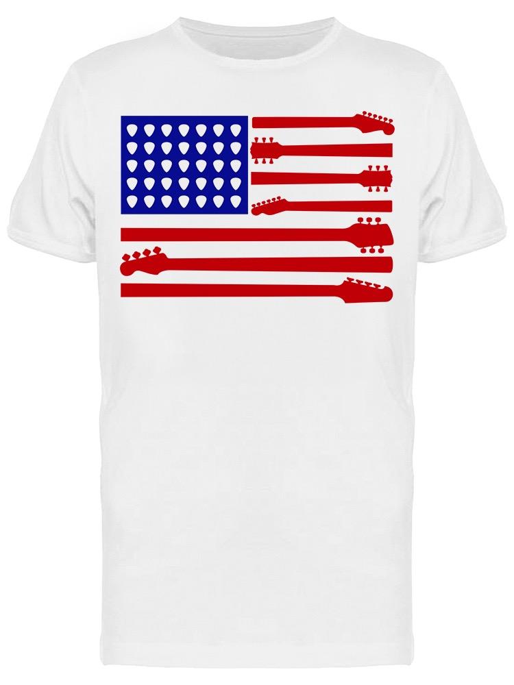 American Flag Guitar Parts Tee Men's -Image by Shutterstock