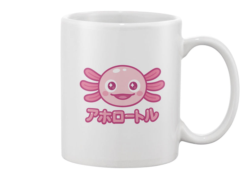 Kawaii Axolotl Face Katakana Mug -Image by Shutterstock