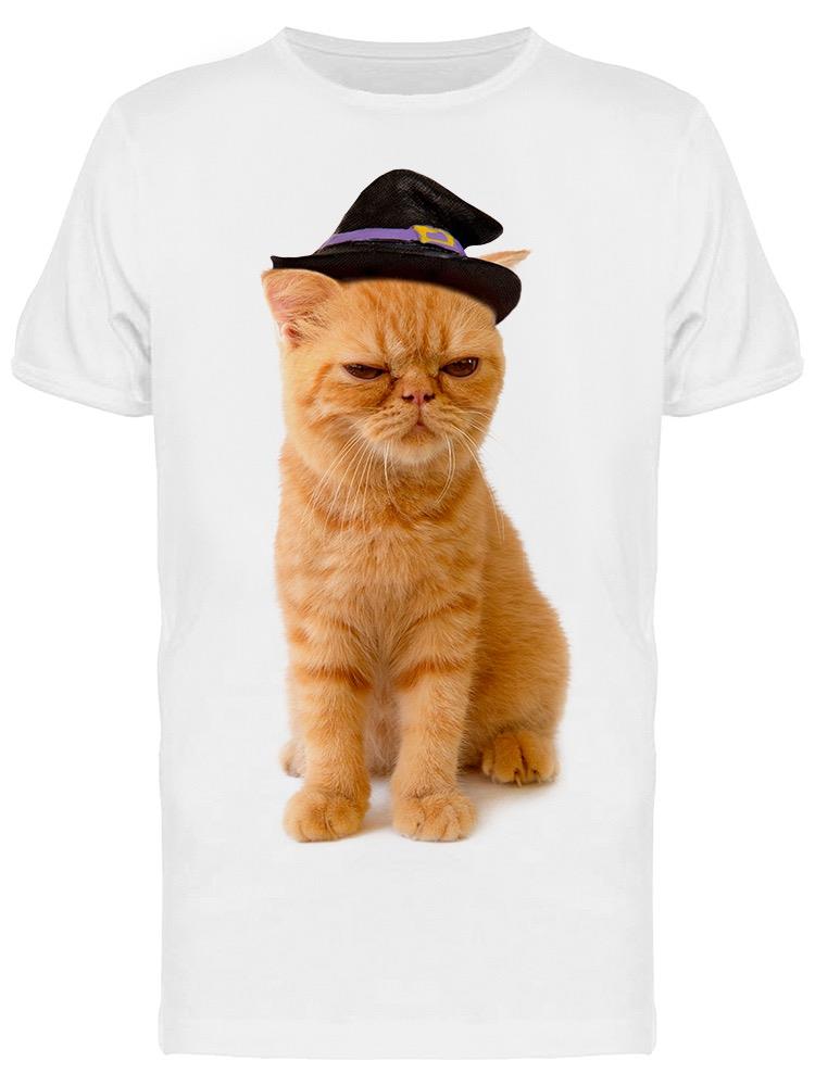 Scottish Fold Cat W/Witch Hat  Tee Men's -Image by Shutterstock Men's T-shirt