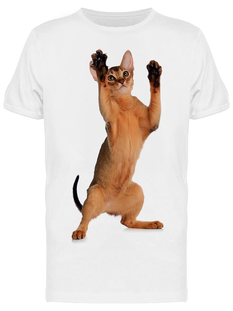 Abyssinian Cat Doing A Trick Tee Men's -Image by Shutterstock