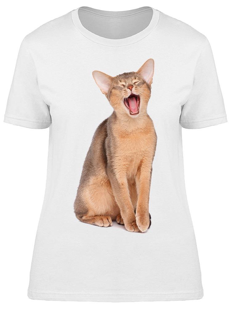 Yawning Abyssinian Cat Tee Women's -Image by Shutterstock
