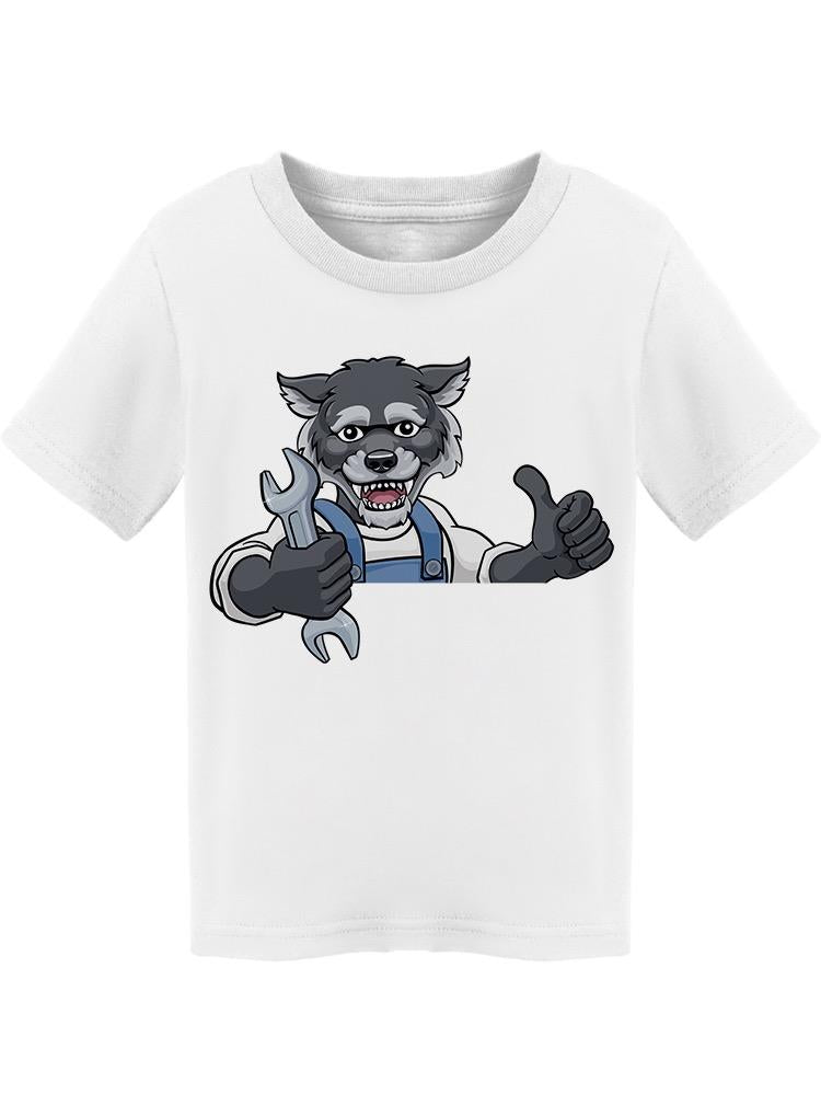 Wolf Plumber Holding A Wrench Tee Toddler's -Image by Shutterstock