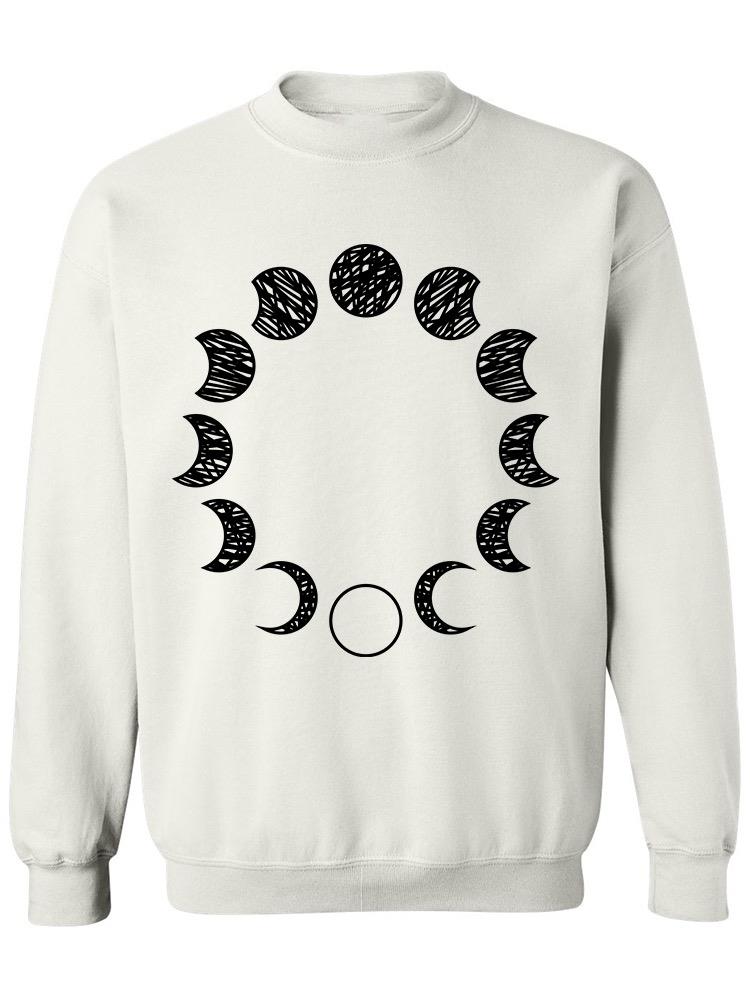 Phases Of The Moon In Circle Sweatshirt Men's -Image by Shutterstock