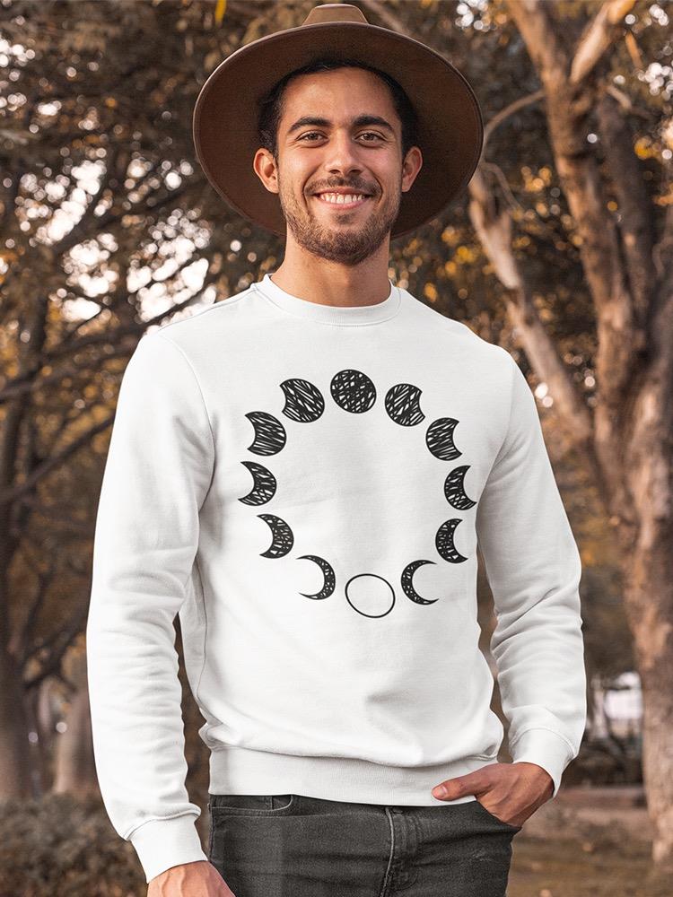 Phases Of The Moon In Circle Sweatshirt Men's -Image by Shutterstock