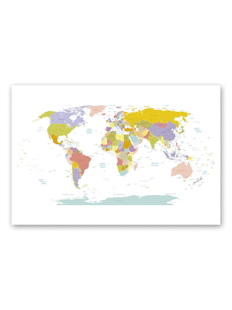 Highly Detailed World Map Poster -Image by Shutterstock