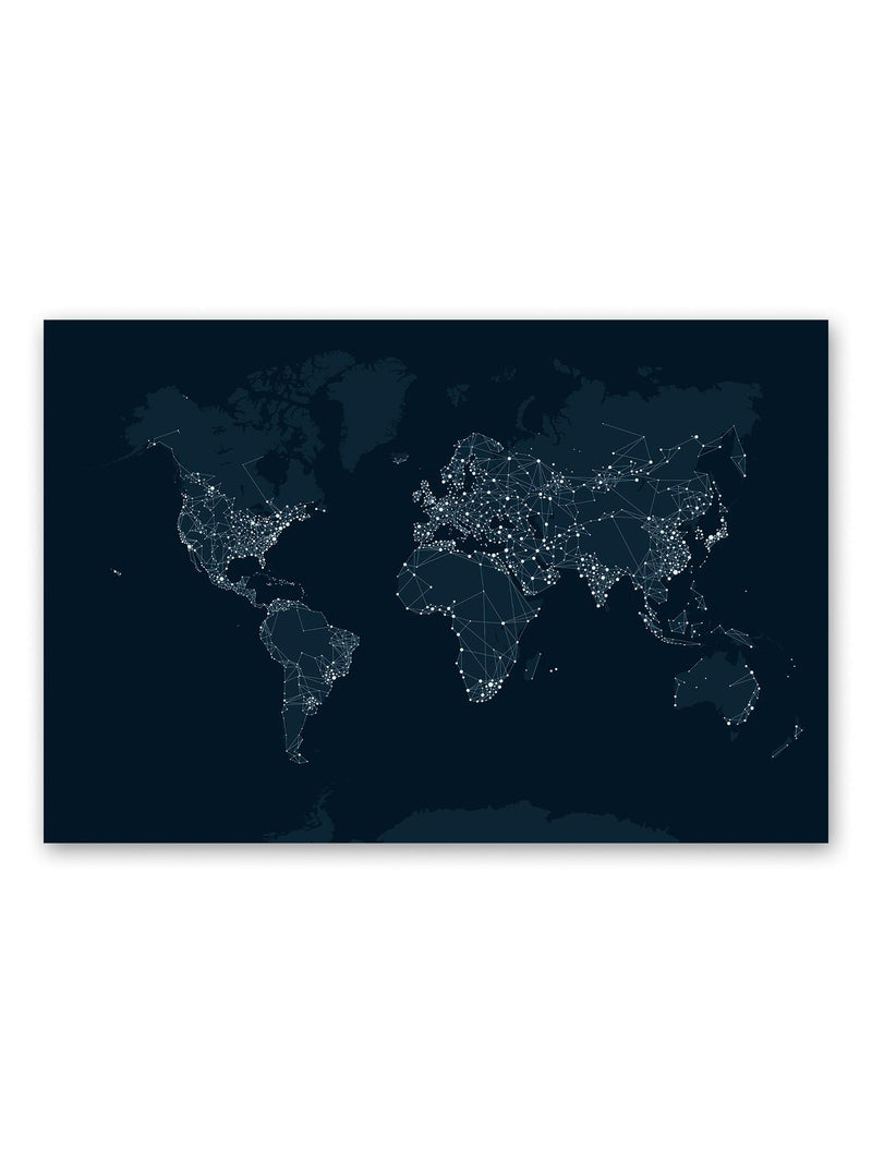 Communication Network World Map Poster -Image by Shutterstock