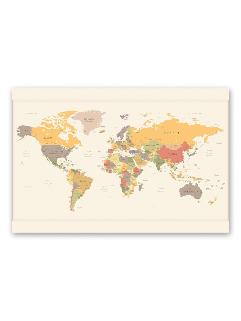 Vintage Style World Map Poster -Image by Shutterstock