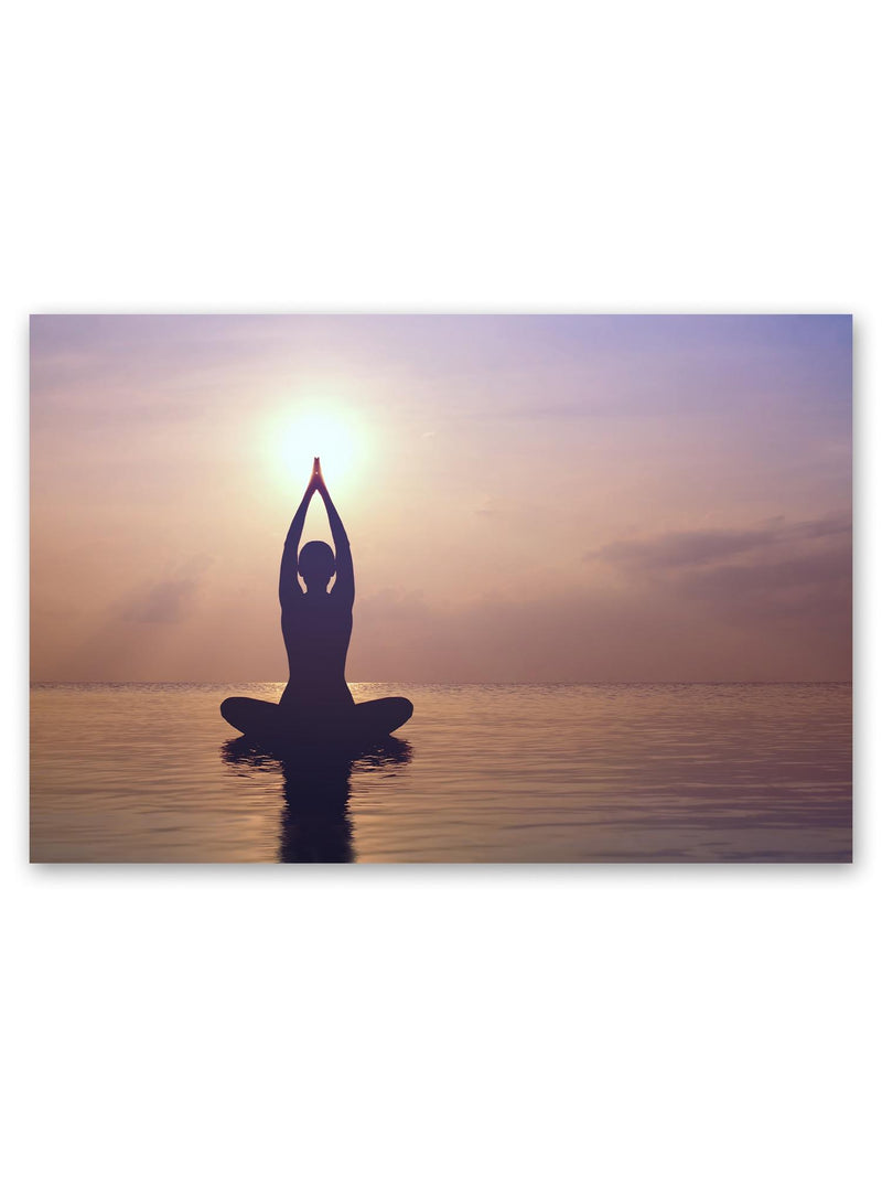 Woman Doing Yoga On The Beach Poster -Image by Shutterstock