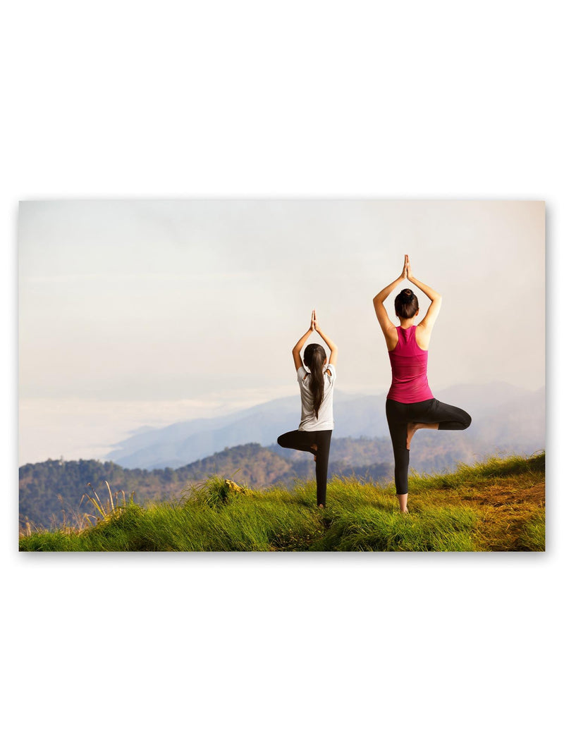 Mother And Daughters Doing Yoga Poster -Image by Shutterstock