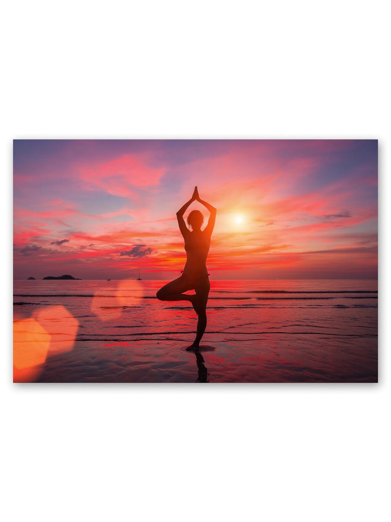 Meditating Girl Near The Sea Poster -Image by Shutterstock