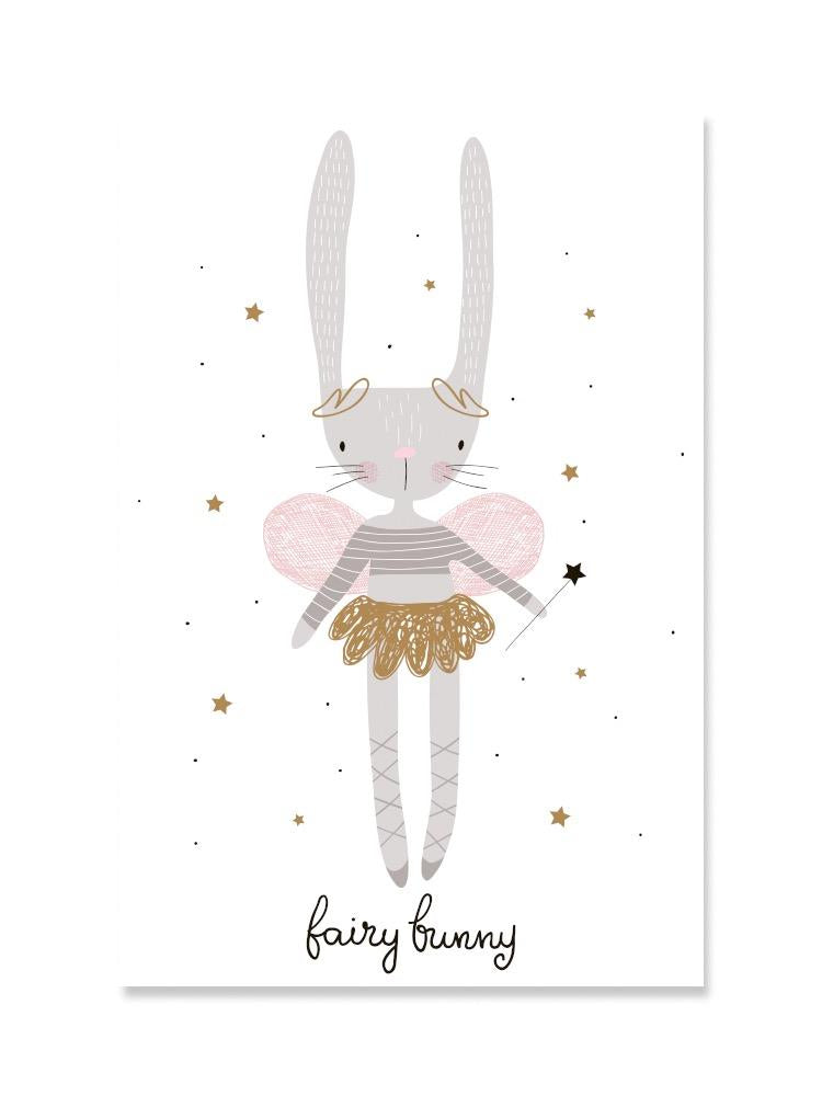 Cute Fairy Bunny Cartoon  Poster -Image by Shutterstock