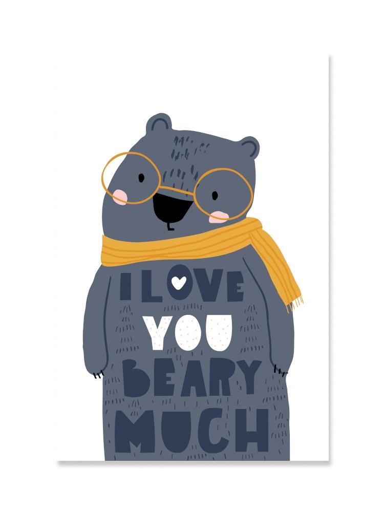 Cute Bear, I Love You Beary Much Poster -Image by Shutterstock