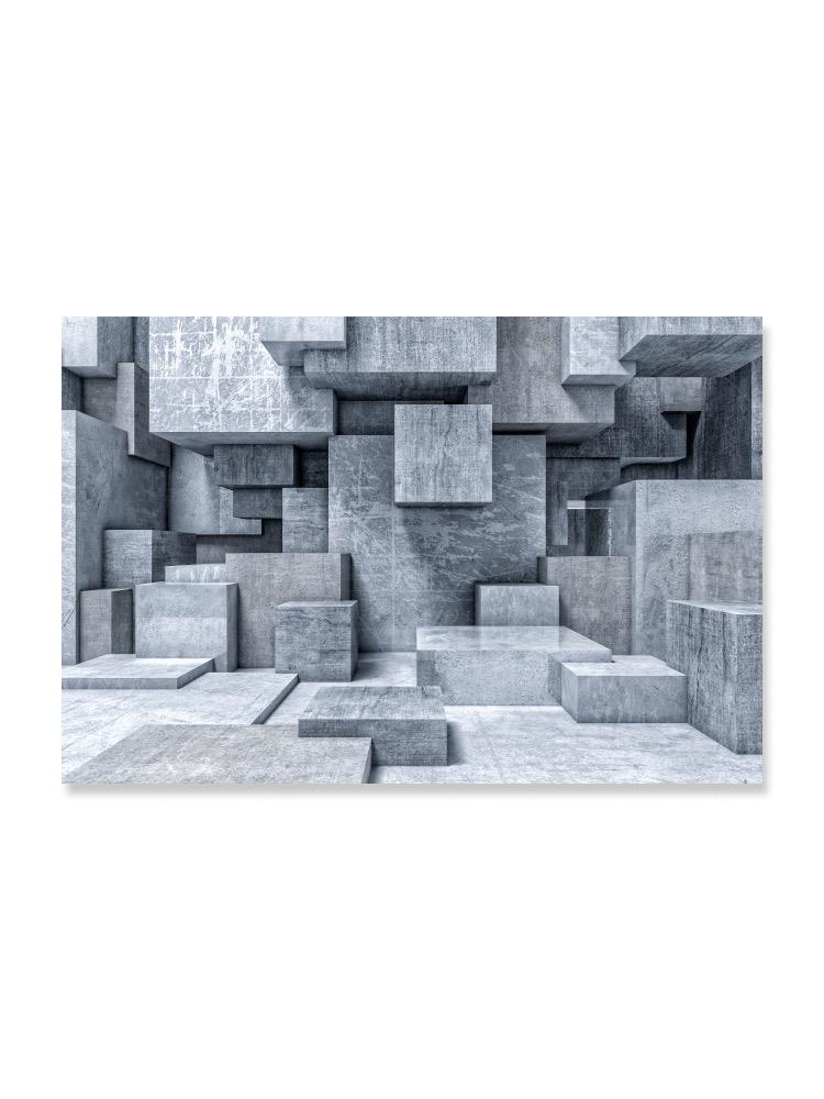 Concrete Cubes With Shadows Poster -Image by Shutterstock