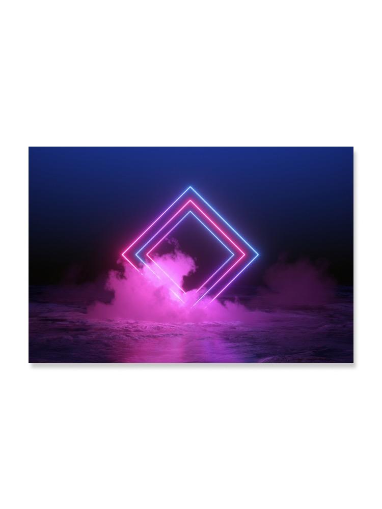 Neon Lights Rhombus With Fog   Poster -Image by Shutterstock