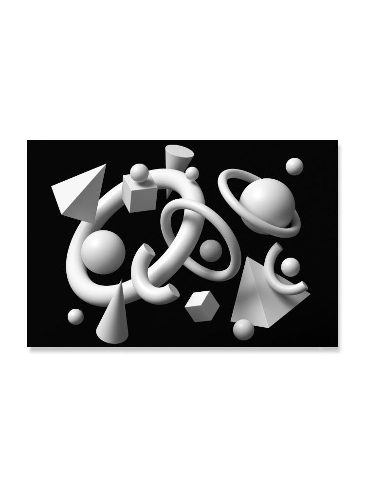 White 3d Forms Floating  Poster -Image by Shutterstock