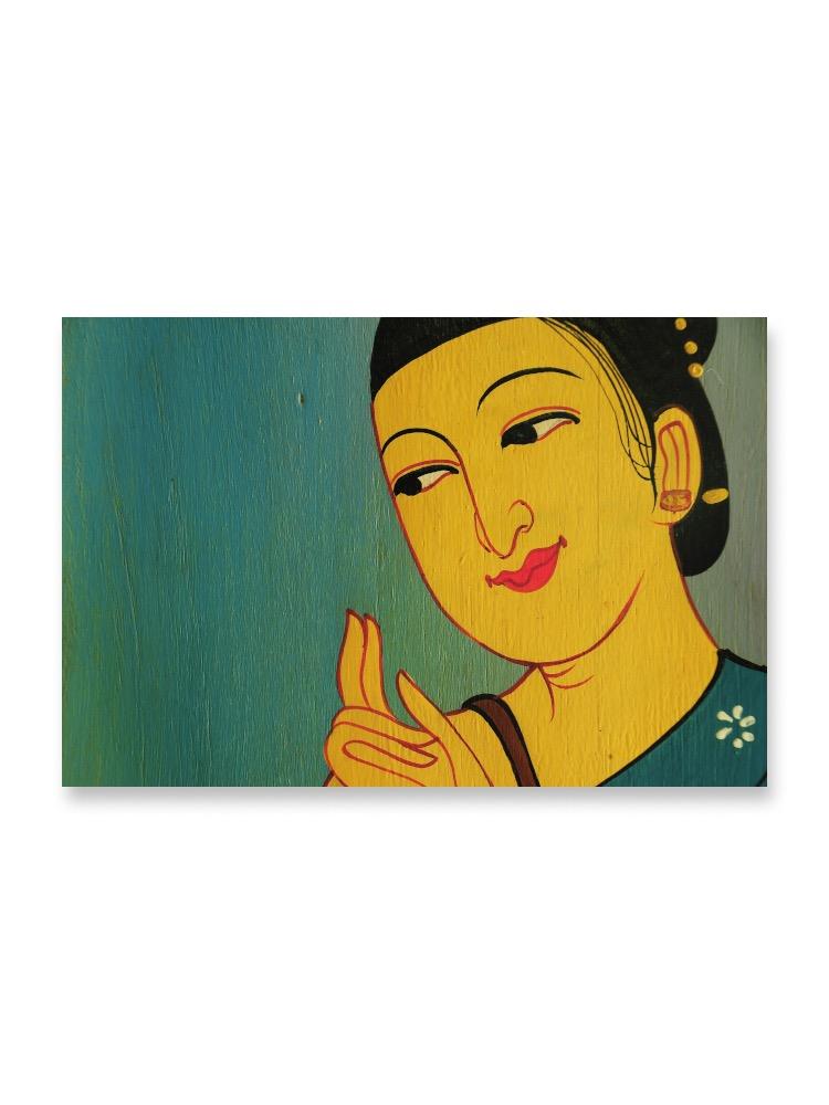 Ancient Style Woman On Wood Poster -Image by Shutterstock