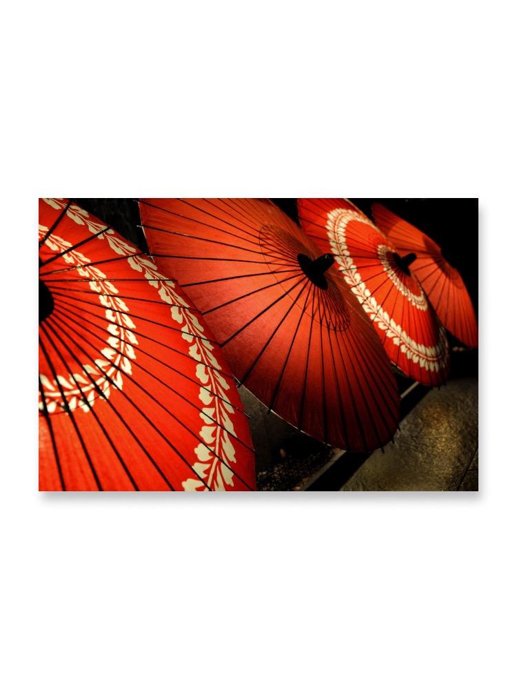 Japanese Red Umbrellas  Poster -Image by Shutterstock