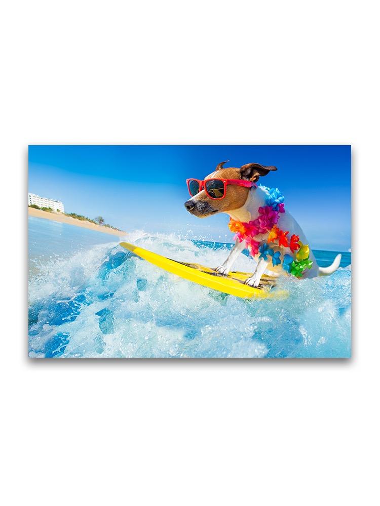 Cool Dog Surfing Wave Poster -Image by Shutterstock