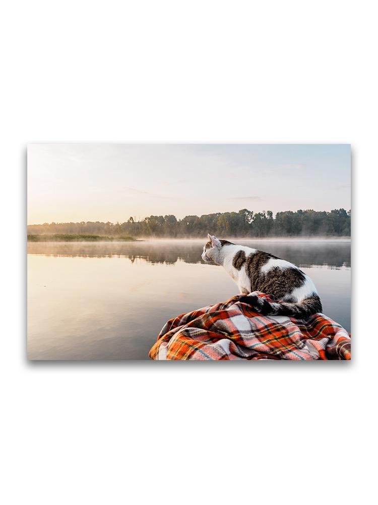 Domestic Cat Gazing Over Lake Poster -Image by Shutterstock